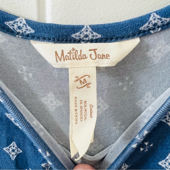 Matilda Jane Blue Colorful Floral Print Lets Go Together Open Road Jumpsuit Maxi - Picture 12 of 14